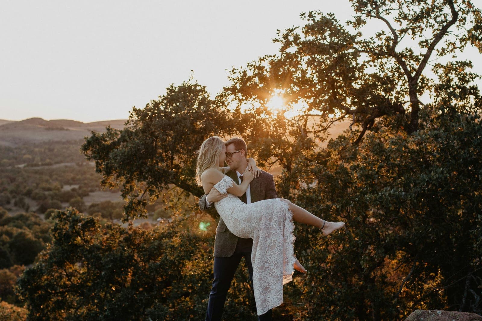 A couple photographed on their wedding day
