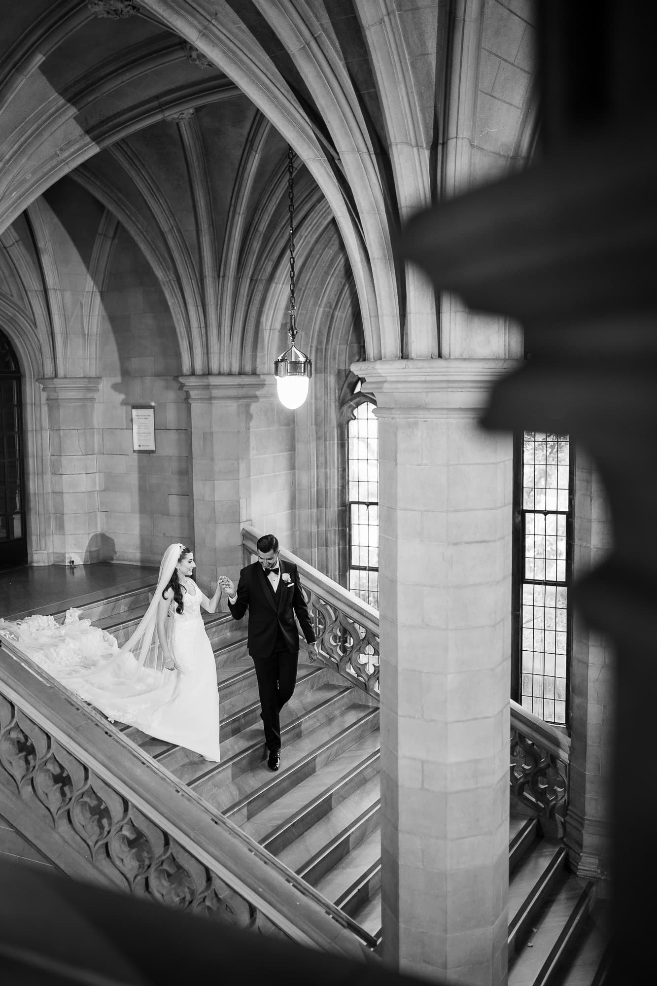 A couple photographed on their wedding day