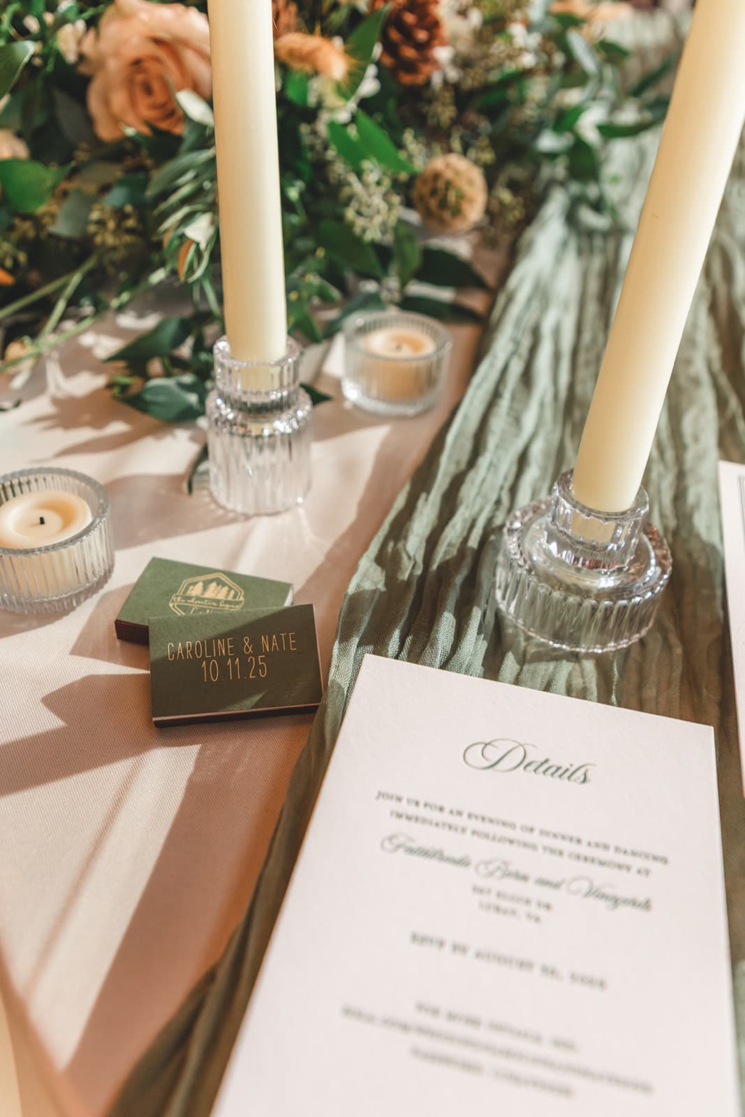 Light falling through the windows of a wedding reception room